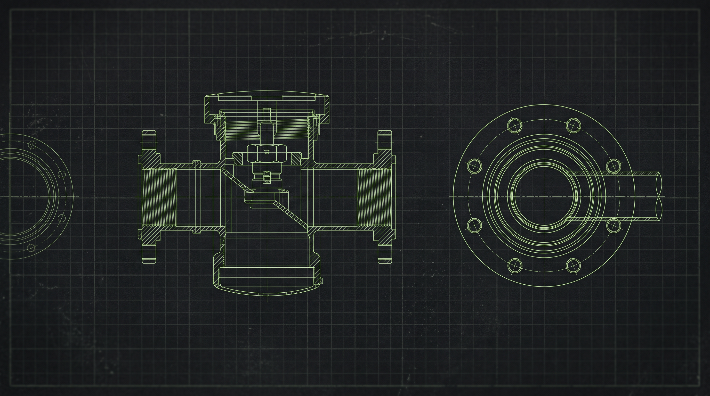 Technical schematic of the TankFlexi adapter and flange